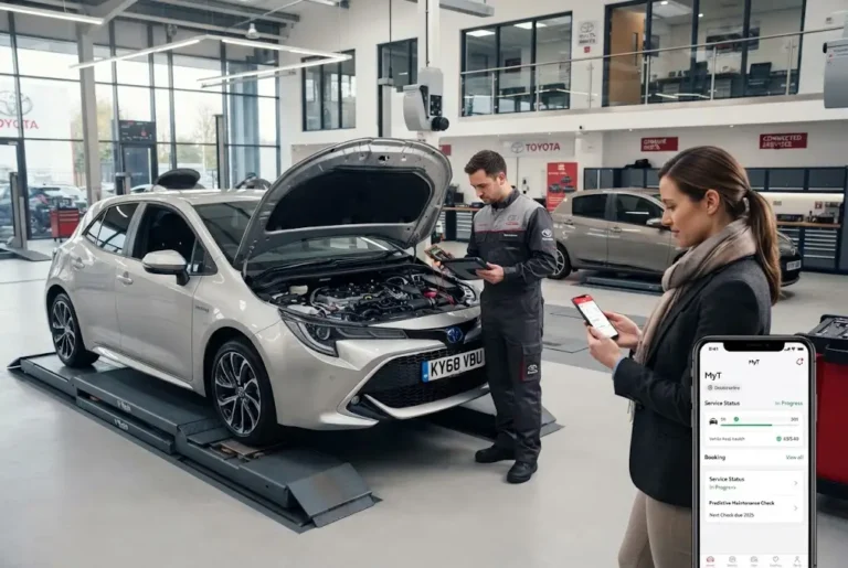 Toyota service with connected maintenance and hybrid vehicle technology