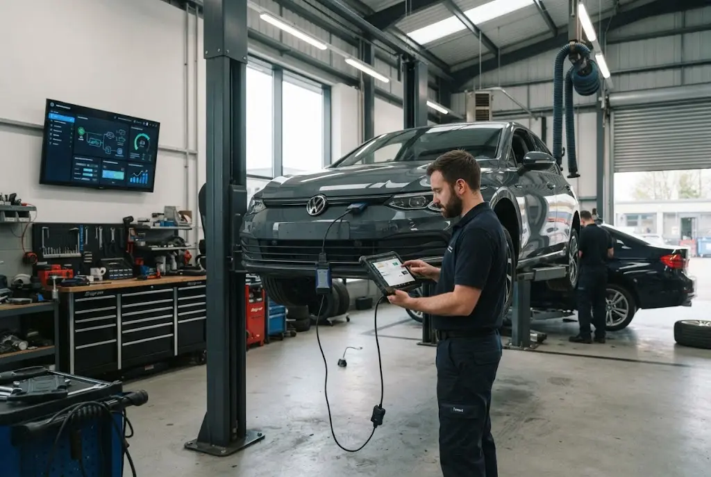 auto service garage using AI software and digital workshop management