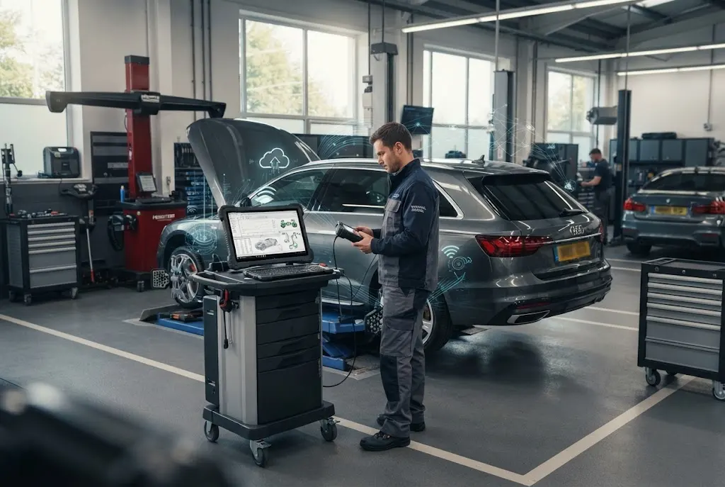 Automotive software used for connected vehicle diagnostics and servicing